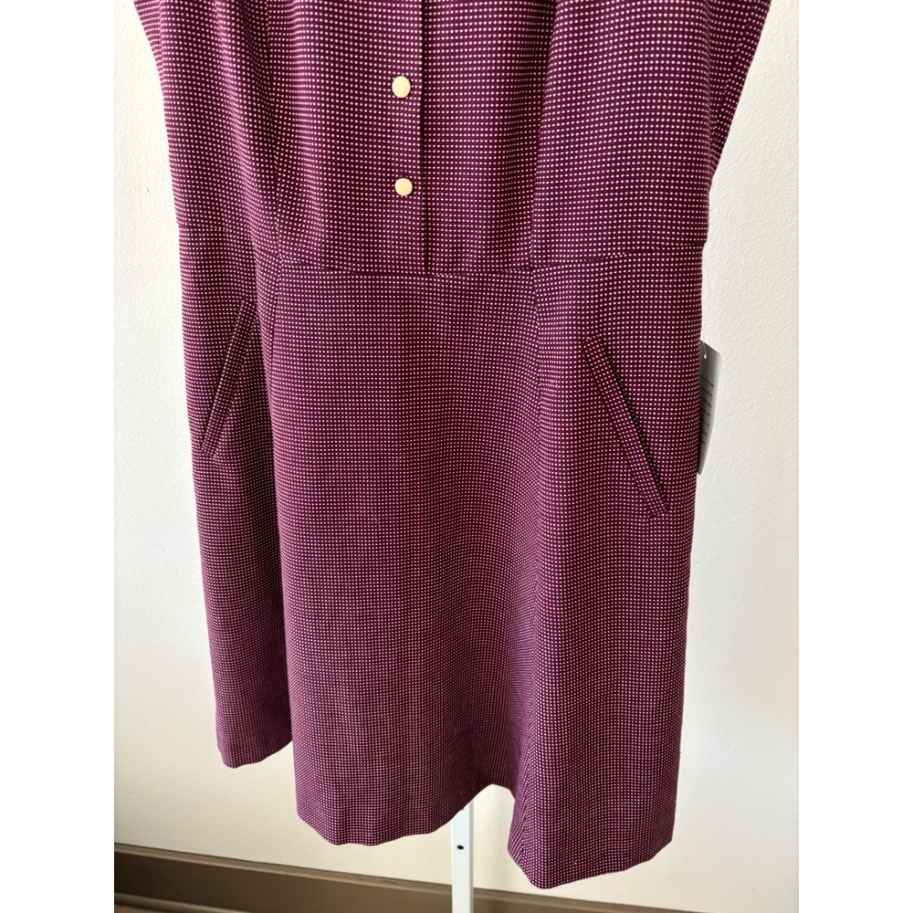 Classic Gal Meets Glam Dress Size 10 Burgundy Micro Dot Fit & Flare Pockets NWT - Picture 9 of 10